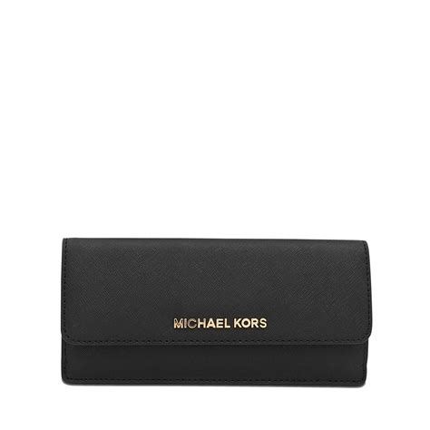 michael kors flat wallet black|Michael Kors black wallet women's.